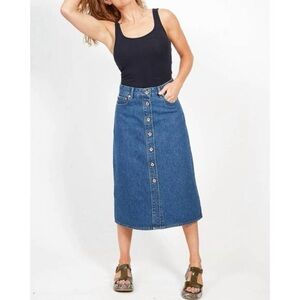 Bellerose Blue Denim Midi Skirt